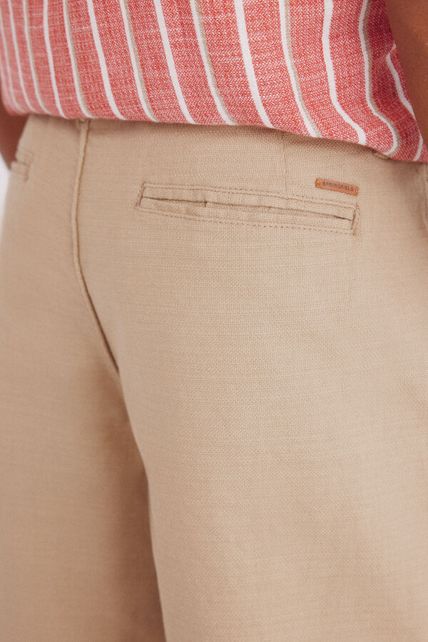 Springfield Bermuda algodão comfort fit bege