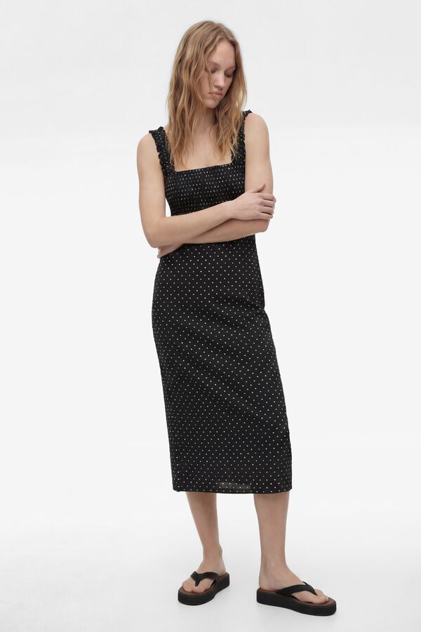 Koton Vestido midi de bolinhas preto