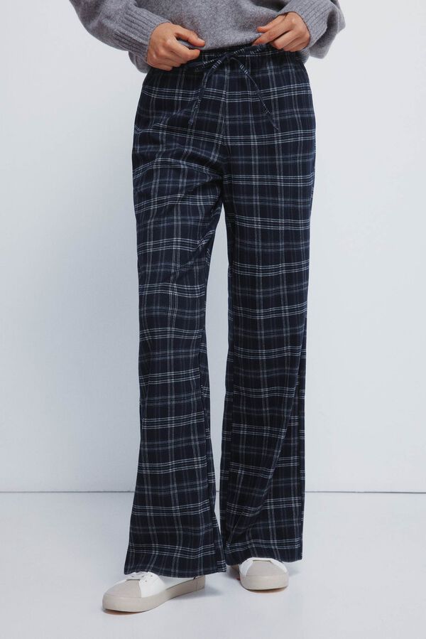 Springfield Pantalones jogger cuadros azul