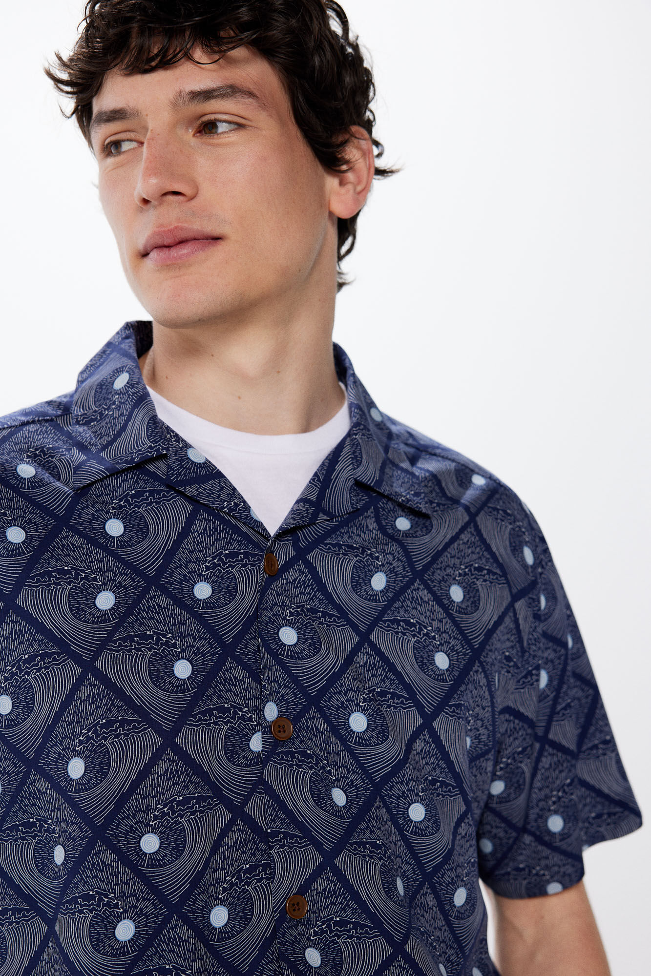 Springfield Camisa manga curta impressa viscosa