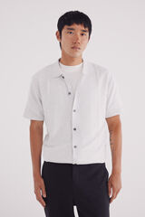 Springfield Cardigan de riscas manga curta verticalmente cinzento