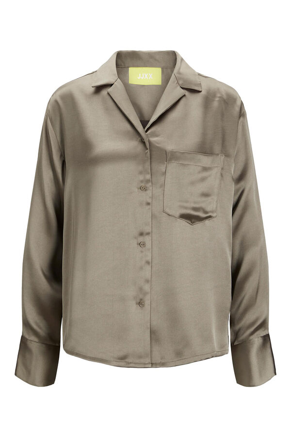 Jack & Jones Camisa acetinada de manga comprida cru