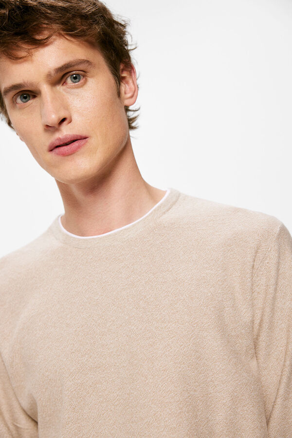 Springfield Jersey estructura contraste cuello beige