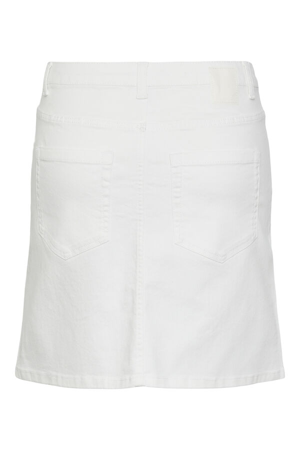 Pieces Saia curta denim branco