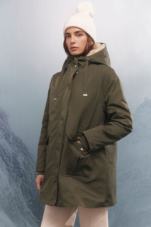 Springfield Parka capucha 2 en 1 repelente al agua kaki