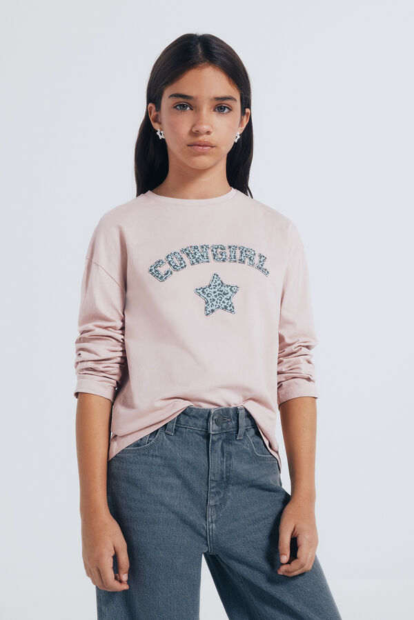 Springfield Kids Camiseta manga comprida estilo cowgirl rosa