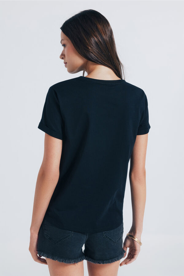 Springfield Camiseta gráfica elefante negro