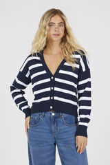 Brave Soul Casaco de malha às riscas azul