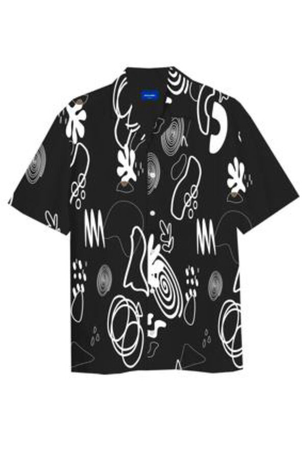 Jack & Jones Camisa relaxed fit estampada negro