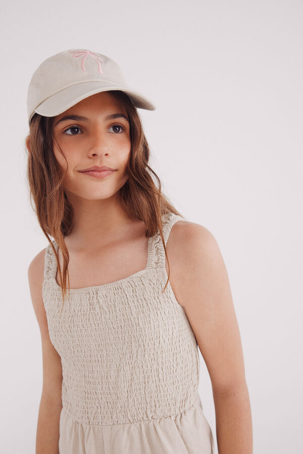 Springfield Kids Macacão curto de linho para menina castanho