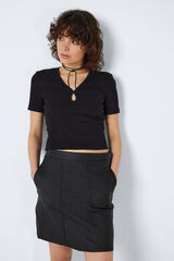 Noisy May T-shirt decote gota preto