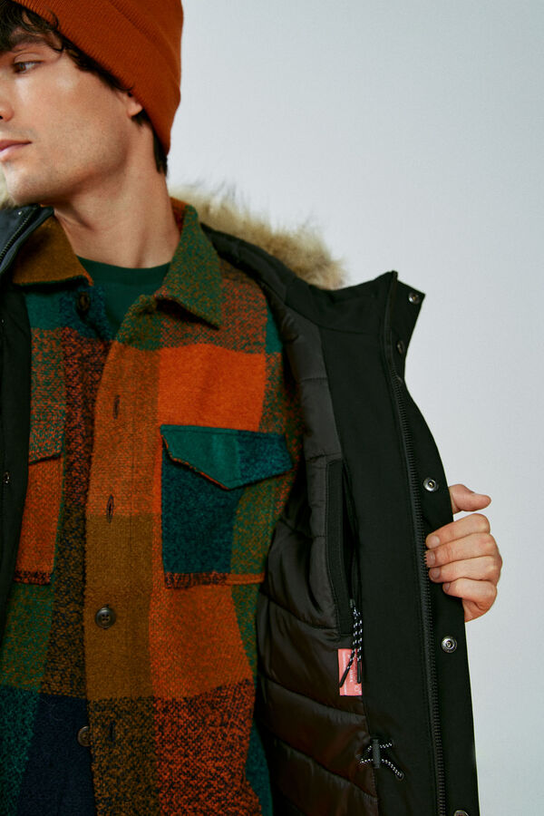 Springfield Parka técnica acolchada pelo negro