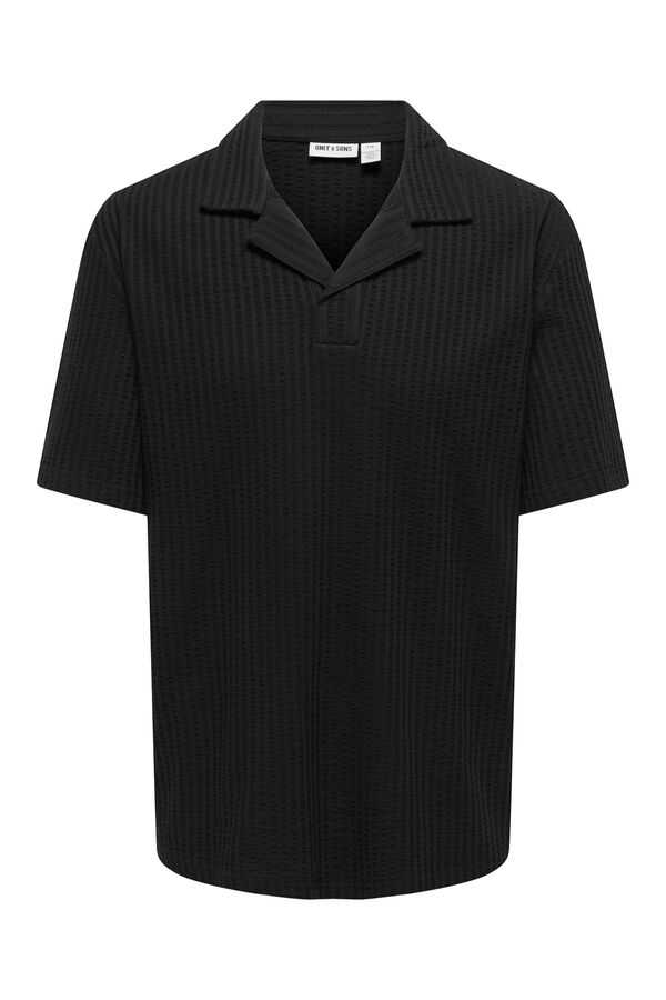 Only & Sons Polo de algod&oacute;n negro