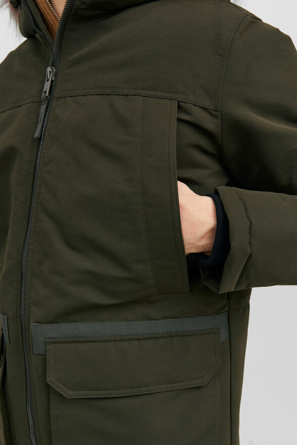 Springfield Parka capucha con plumas verde