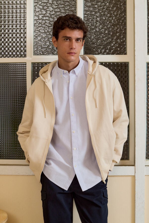 Springfield Sweatshirt b&aacute;sica com fecho-&eacute;clair branco