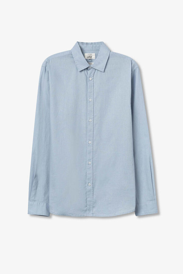 Tiffosi Camisa de lino azul