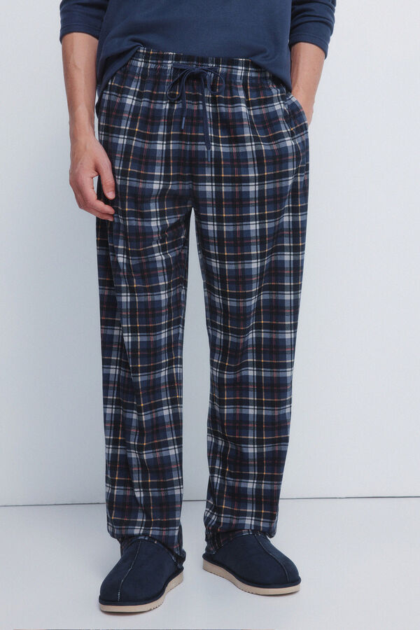 Springfield Set pijama largo tejido c&aacute;lido azul