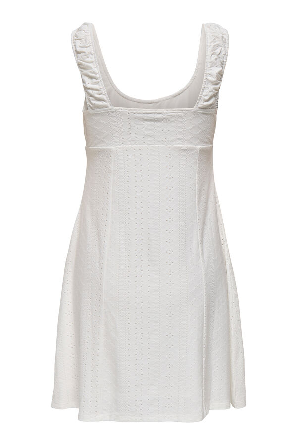 JDY Vestido corto bordado blanco