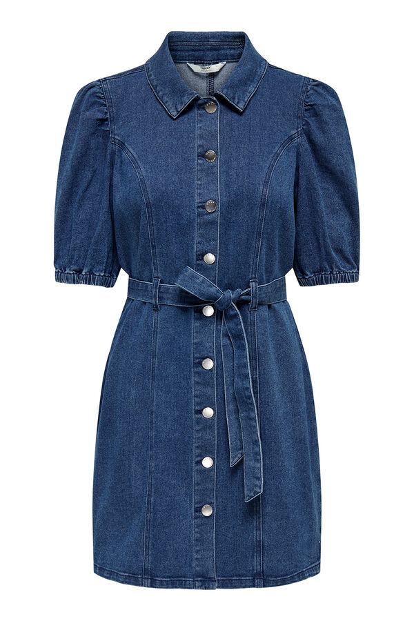 Only Vestido curto em denim azul