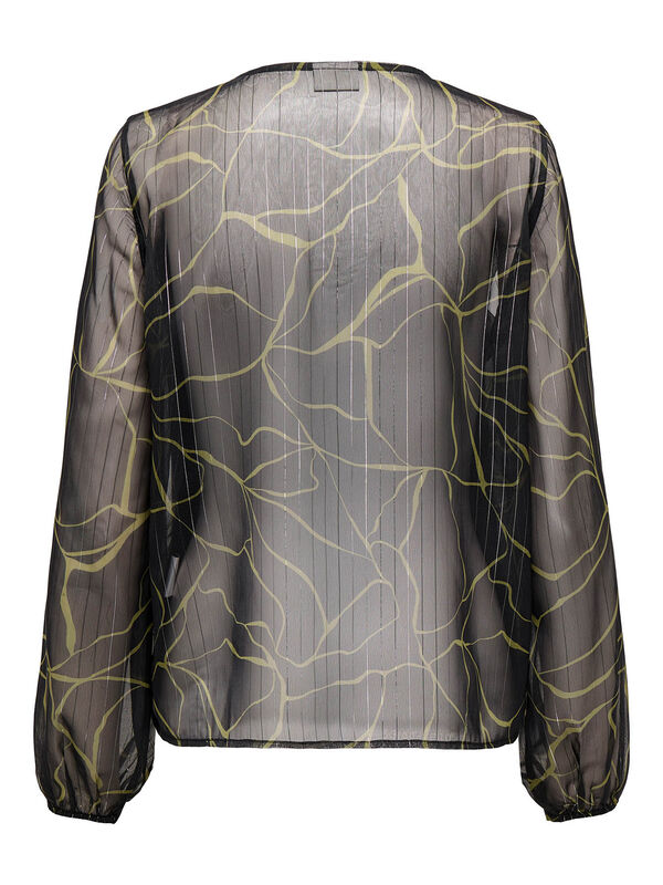 JDY Blusa manga larga lurex negro