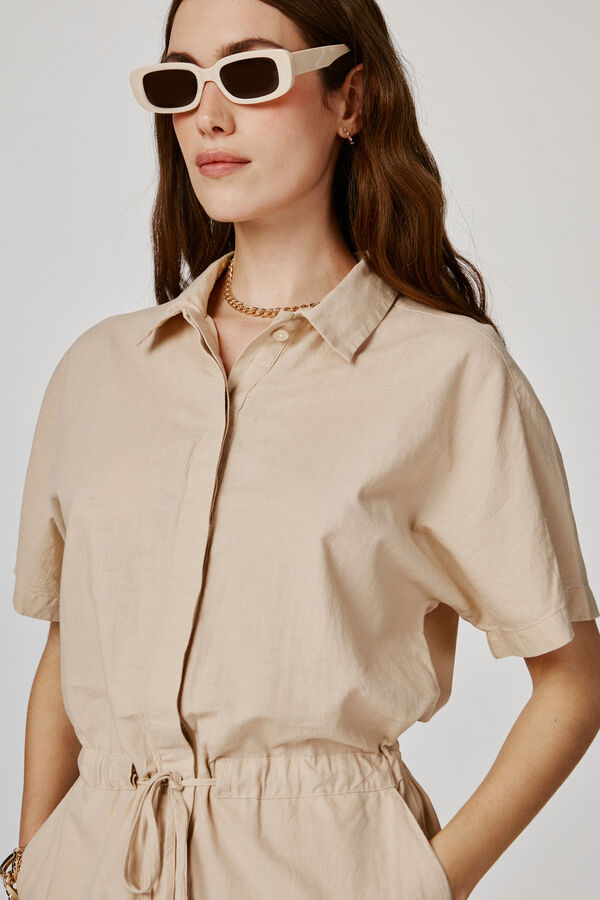 Jack & Jones Mono corto de lino beige