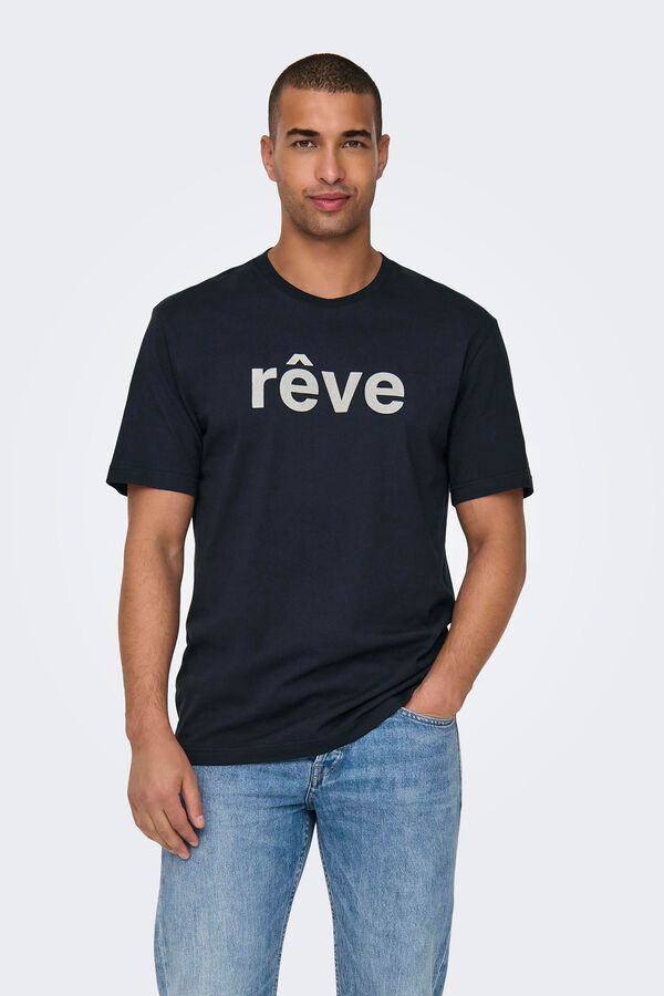 Only & Sons T-shirt b&aacute;sica preto