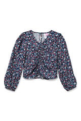 Vero Moda Girl Top manga larga flores azul