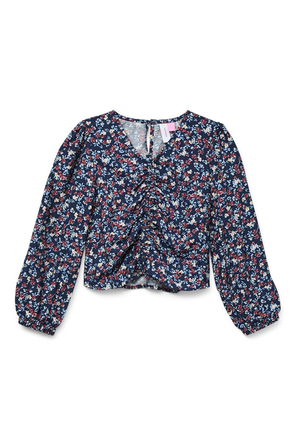 Vero Moda Girl Top manga larga flores azul