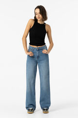 Tiffosi Cal&ccedil;a jeans larga Bonnye azul
