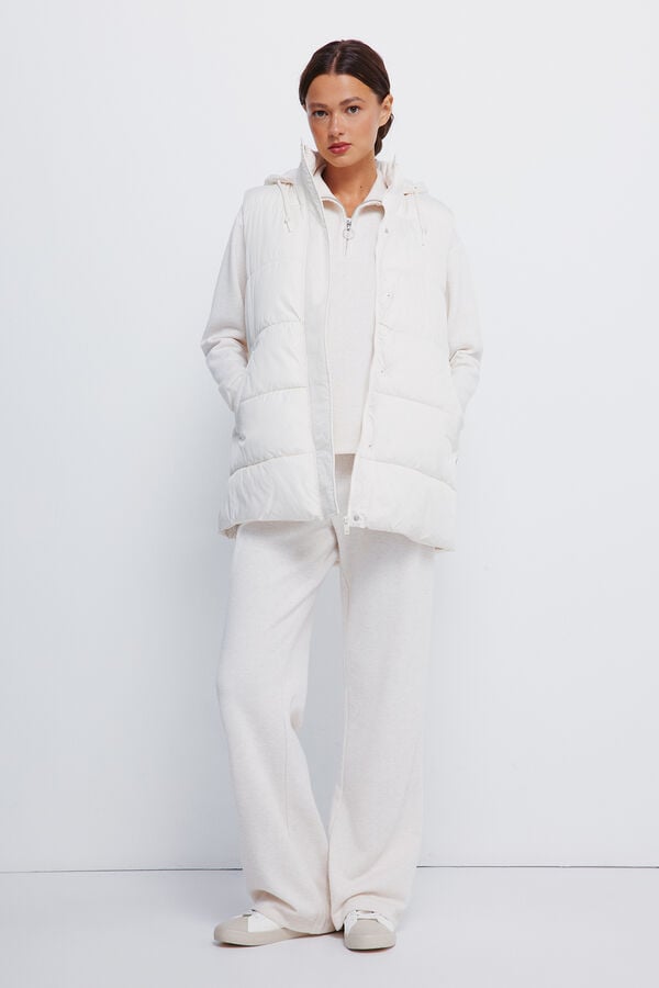 Springfield Colete com capuz em poli&eacute;ster reciclado branco