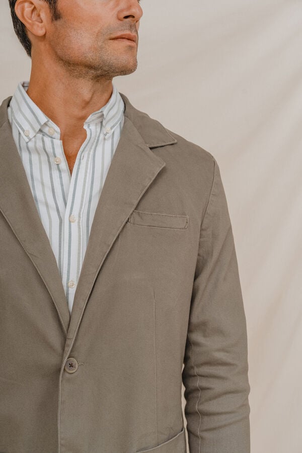 Celopman Blazer Casual Algod&oacute;n verde