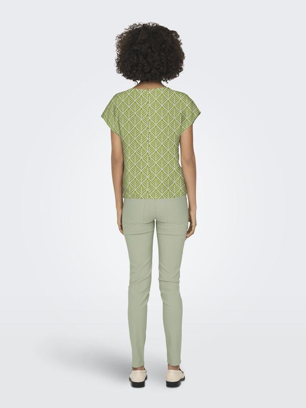 JDY Top escote pico gris