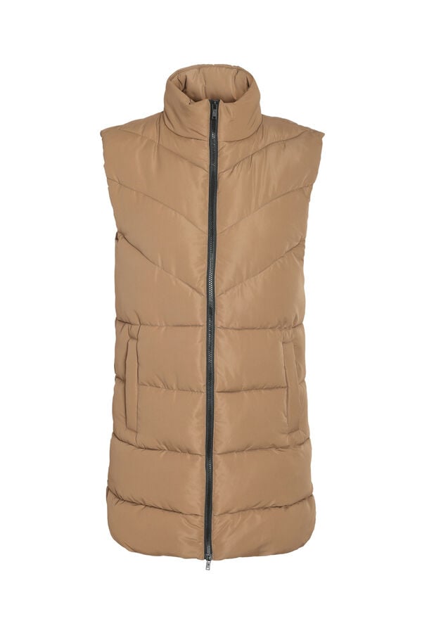 Noisy May Chaleco largo acolchado tostado