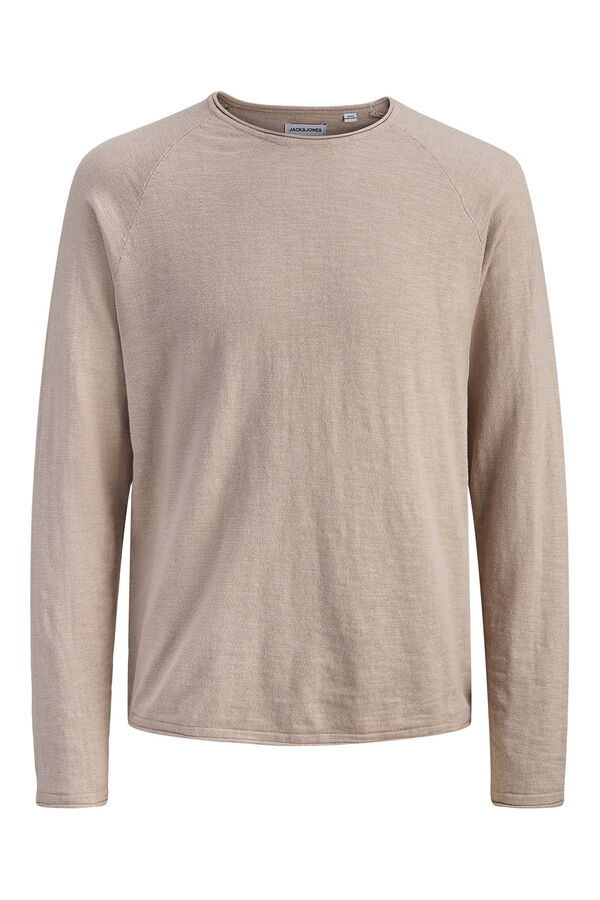 Jack & Jones Camisola b&aacute;sica manga comprida cru