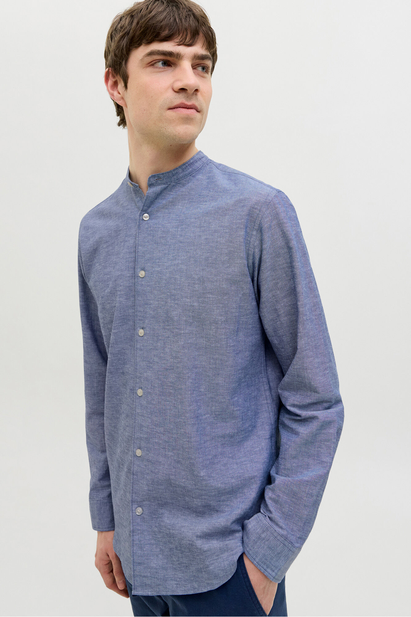 JJ REBEL Camisa cuello mao de lino