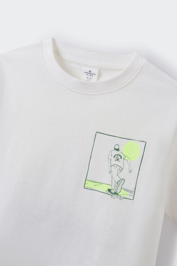 Springfield Kids T-shirt print "skate lifestyle" menino branco