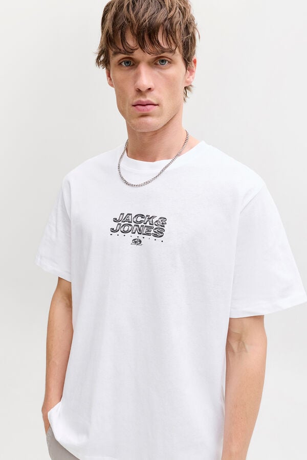Jack & Jones T-shirt b&aacute;sica manga curta branco