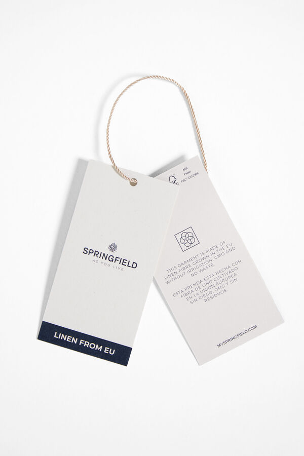 Springfield Camisa lino color azul