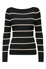 Only Top justo canelado preto