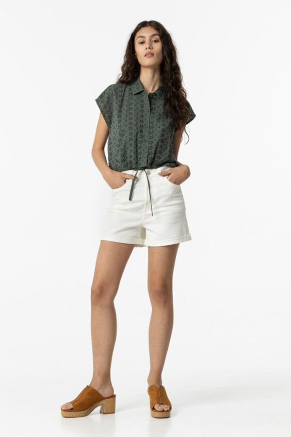 Tiffosi Blusa Bordado Ingl&eacute;s verde