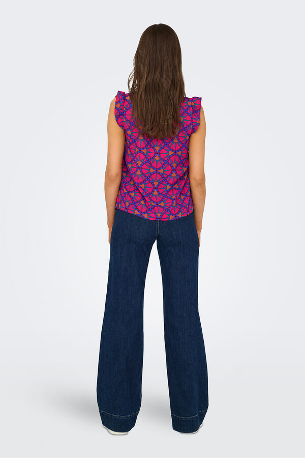 Only Camiseta sin mangas regular fit fucsia