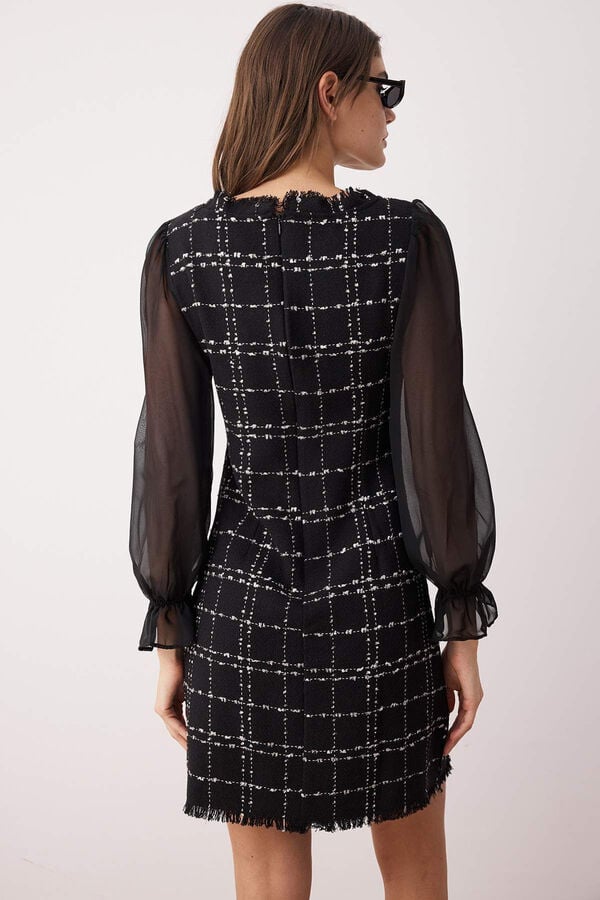 Trendyol Vestido de tweed preto