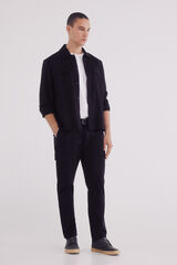 Springfield cal&ccedil;as chino cargo cargo slim fit e confort&aacute;veis preto