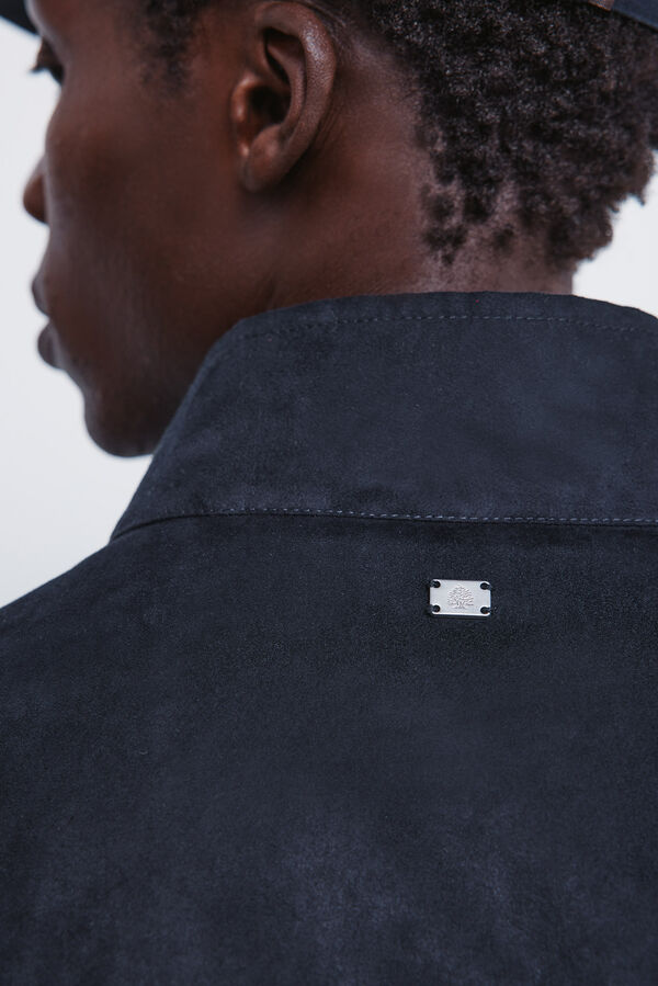 Springfield Blus&atilde;o acolchoado com efeito de camur&ccedil;a azul