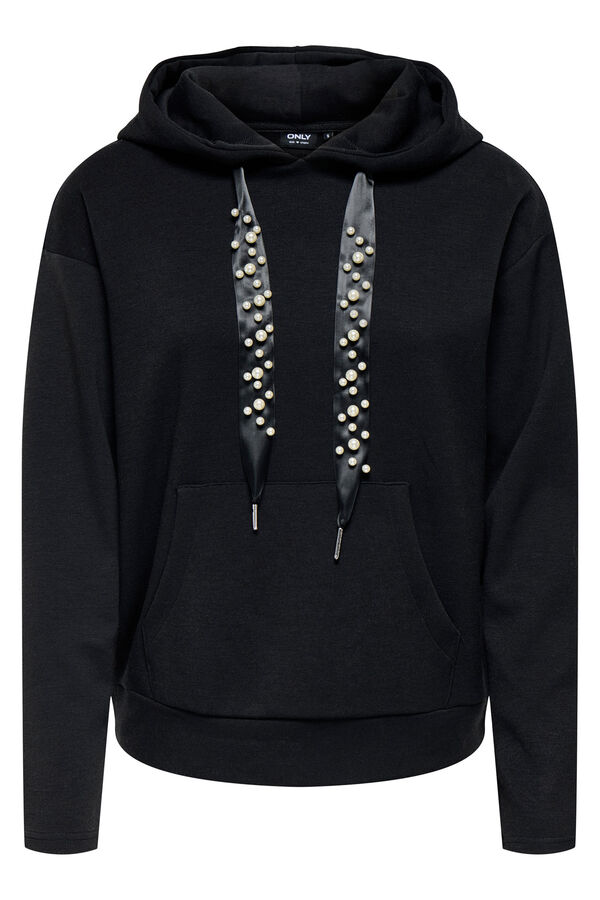 Only Sweatshirt com capuz preto