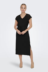 JDY Vestido midi escote V negro