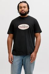 Jack & Jones PLUS T-shirt b&aacute;sica manga curta preto