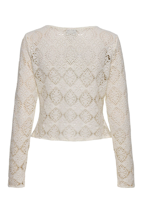 JDY Cardigan curto de crochet branco