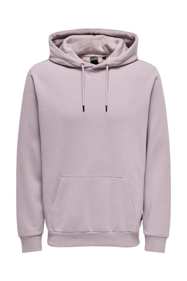 Only & Sons Sweatshirt com capuz de l&atilde; rosa