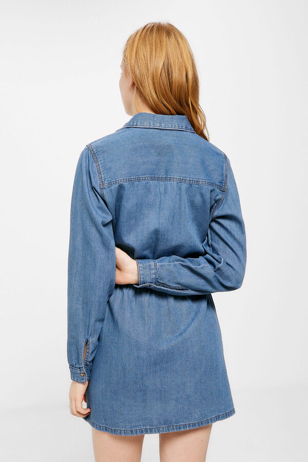 Springfield Vestido Denim Camisero azul medio